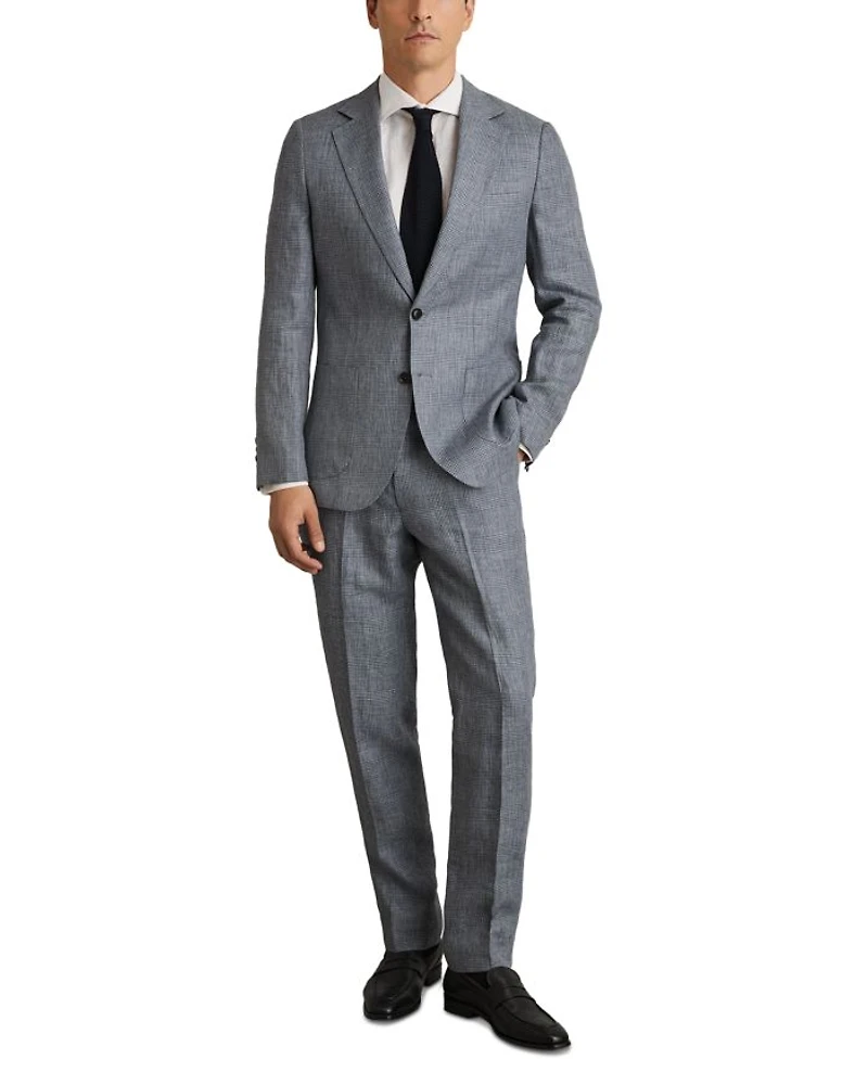 Reef Slim Fit Prince of Wales Check Linen Trousers