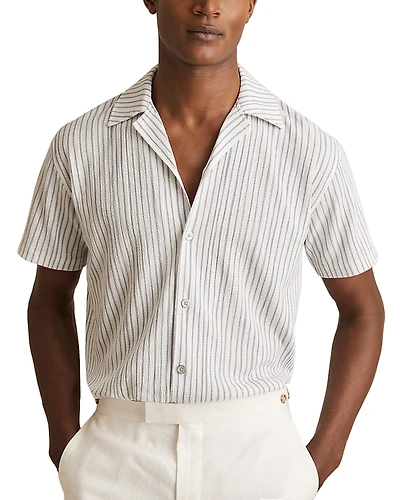 Reiss Max Striped Cuban Shirt
