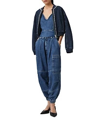 Sol Cargo High Rise Cropped Tapered Jeans Mid Indigo