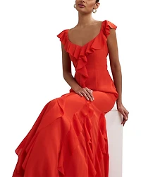 Lianah Ruffled Midi Dress