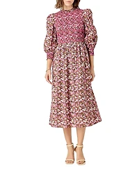 English Factory Women's Smocked Midi Dress