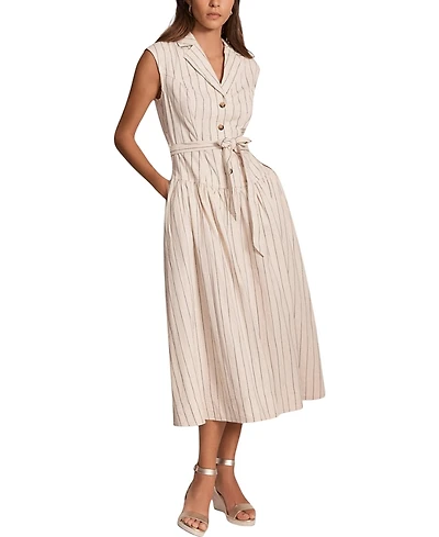 Mint Velvet Women's Drop Waist Stripe Midi Dress