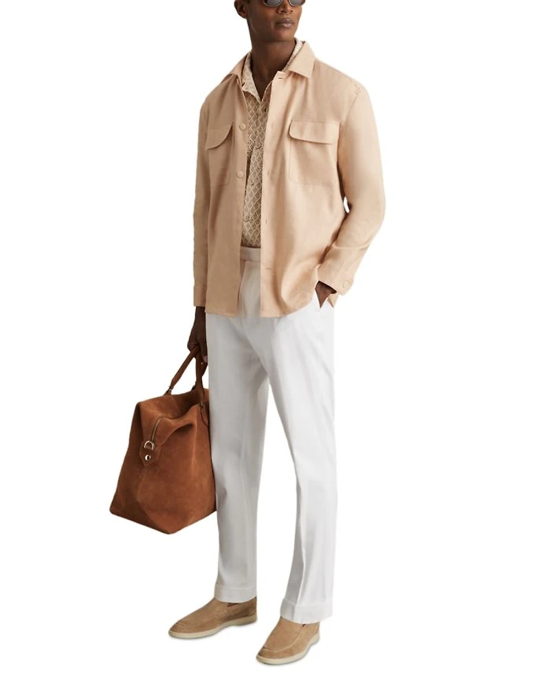 Regular Fit Twin Chest Pocket Linen Shirt