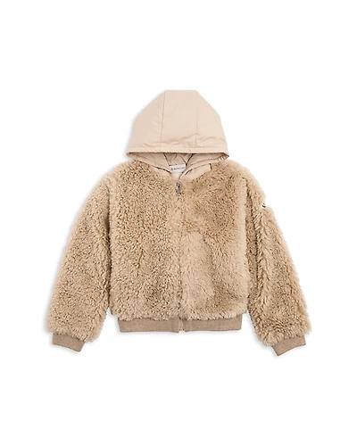 Moncler Girls' Teddy Zip Up Hoodie - Big Kid
