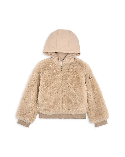 Moncler Girls' Teddy Zip Up Hoodie - Little Kid