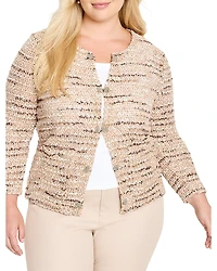 Nic+Zoe Plus Tonal Mix Knit Jacket