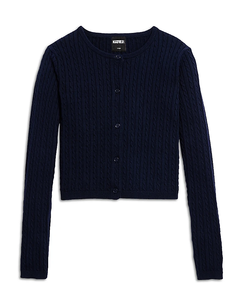 KatieJnyc Girls' Tween Rory Crewneck Cardigan Sweater - Big Kid