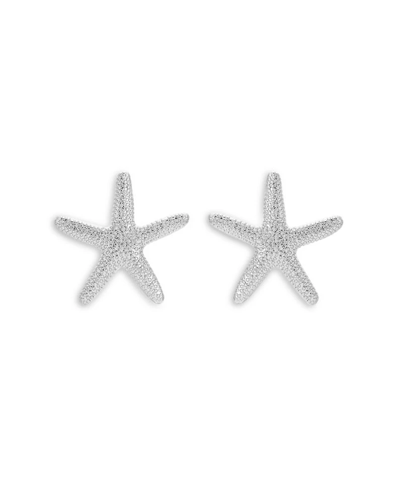 Textured Starfish Statement Stud Earrings