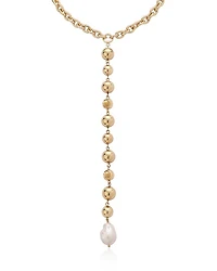 Deep Drop Cultured Freshwater Pearl Lariat Necklace, 15"-20"