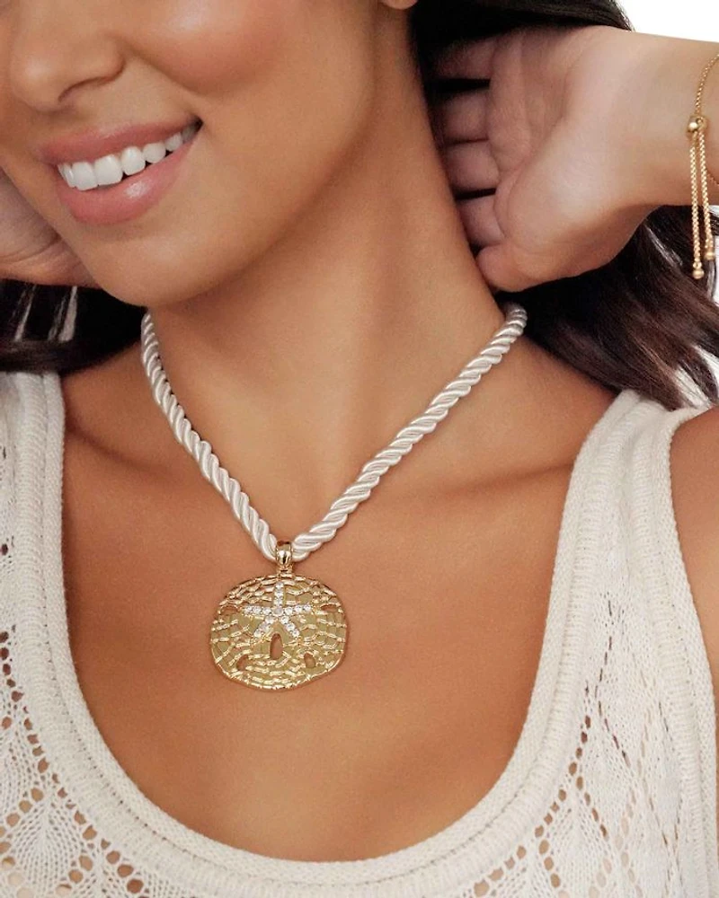 Sand Dollar Pendant Necklace, 32"