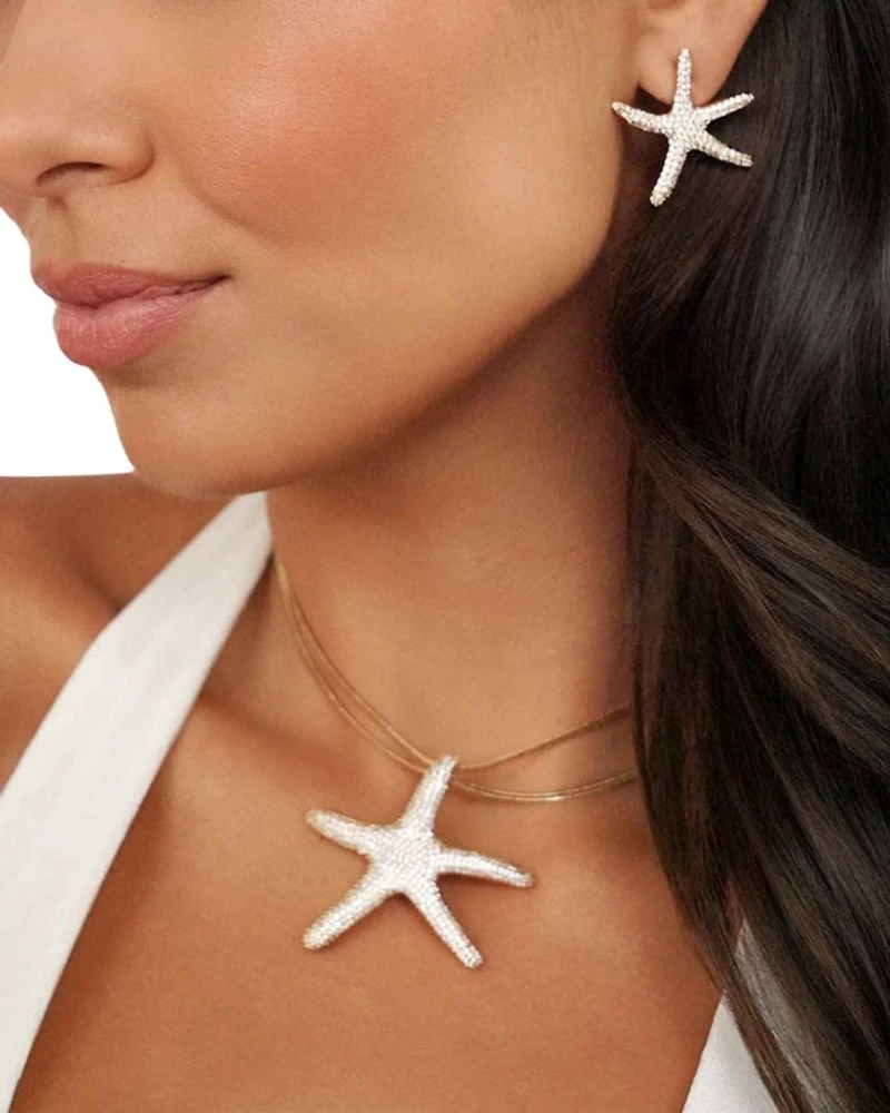 Pavé Starfish Statement Stud Earrings