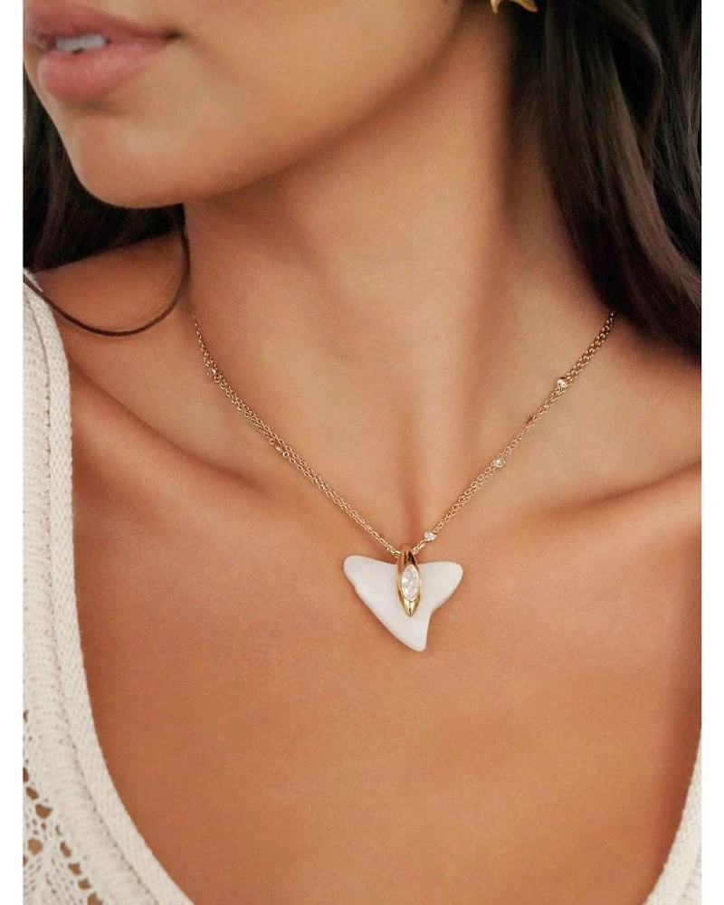 Deep Ocean Shark Tooth Pendant Necklace, 15"-18.25"