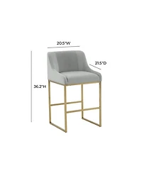 Lisa Pleated Velvet Counter Stool