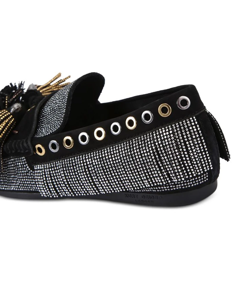 Women's Pom Moccasin Fringe Flats