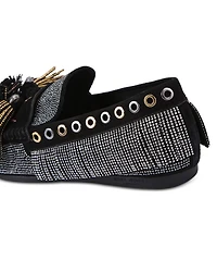 Women's Pom Moccasin Fringe Flats