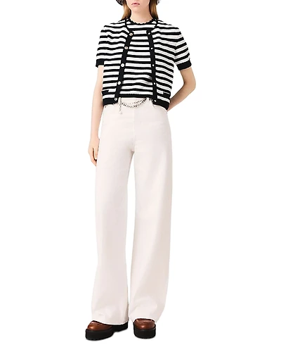 Maje Crochet Cropped Cardigan