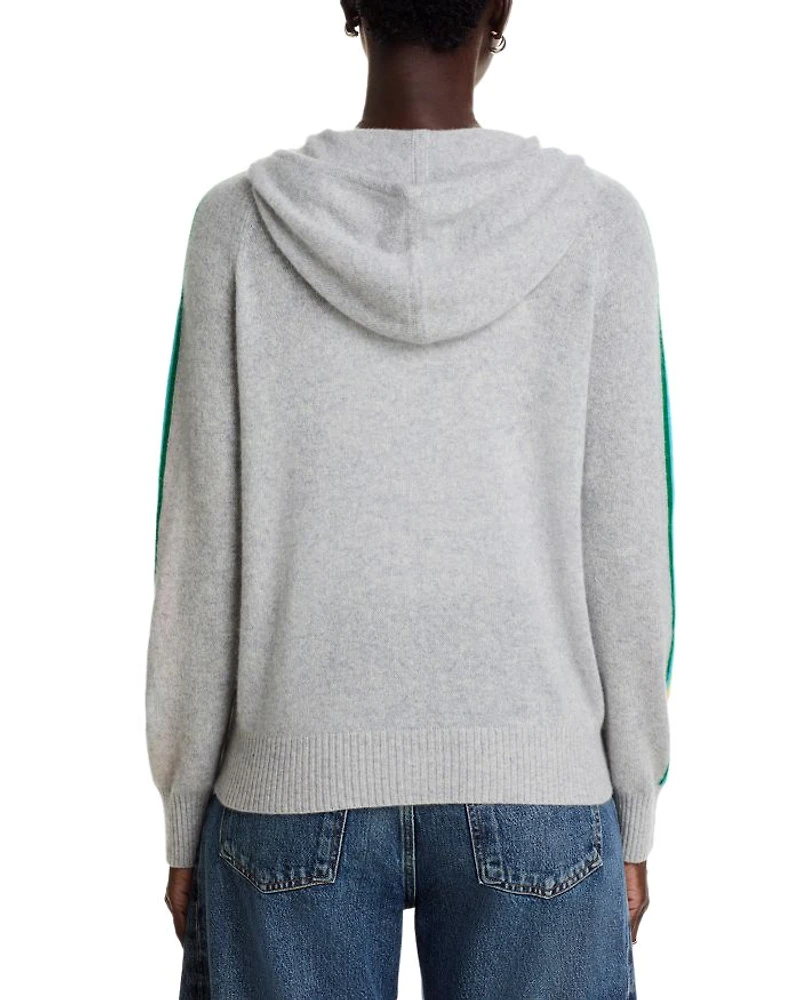 Cashmere Rainbow Athletic Stripe Zip Hoodie - Exclusive