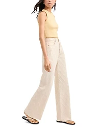 Taylor High Rise Wide Leg Jeans Ecru