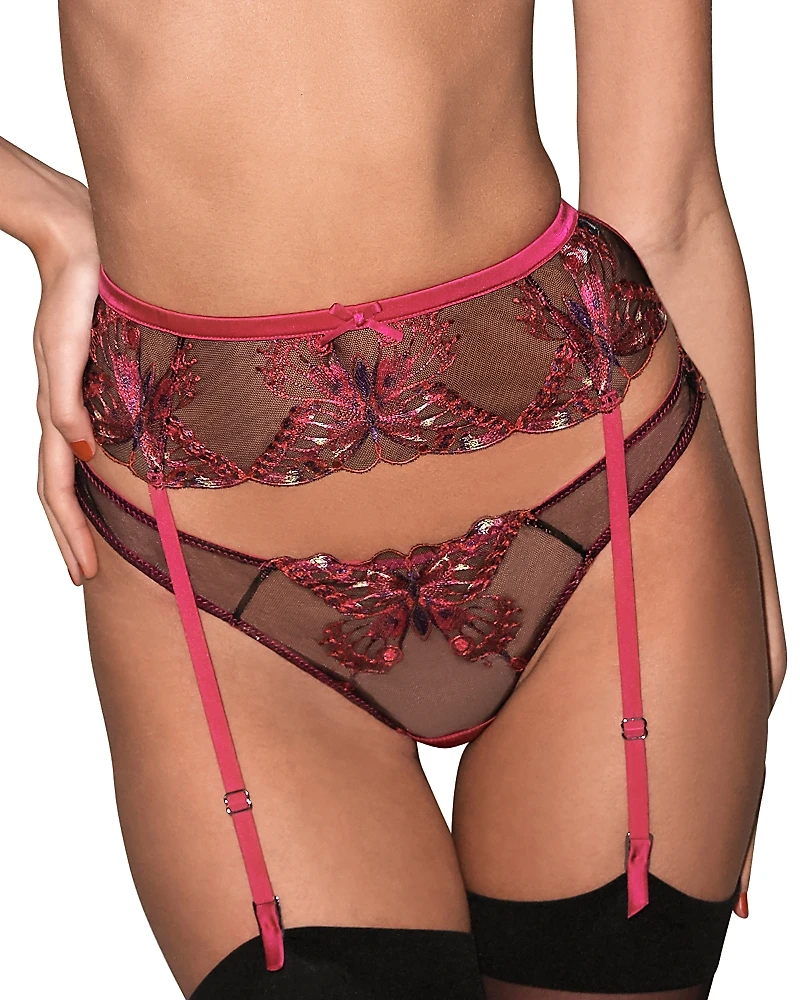 Fleur du Mal Butterfly Embroidery Cheeky Bikini