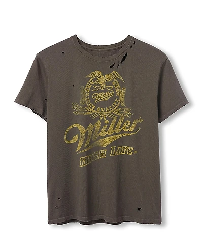Junk Food Clothing Women's Miller High Life Vintage Destroy Tee