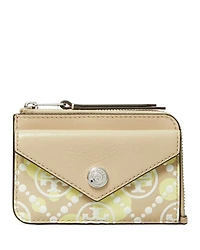 T Monogram Leather Envelope Zip Card Case
