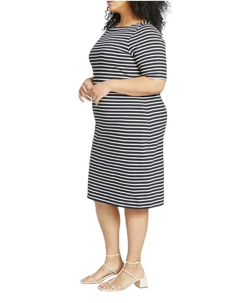 Plus Belle Breton Stripe Jersey Dress