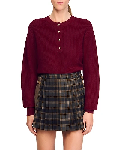 Sandro Rib Knit Tunisian Jumper