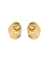 Sculptured Oval Stud Earrings
