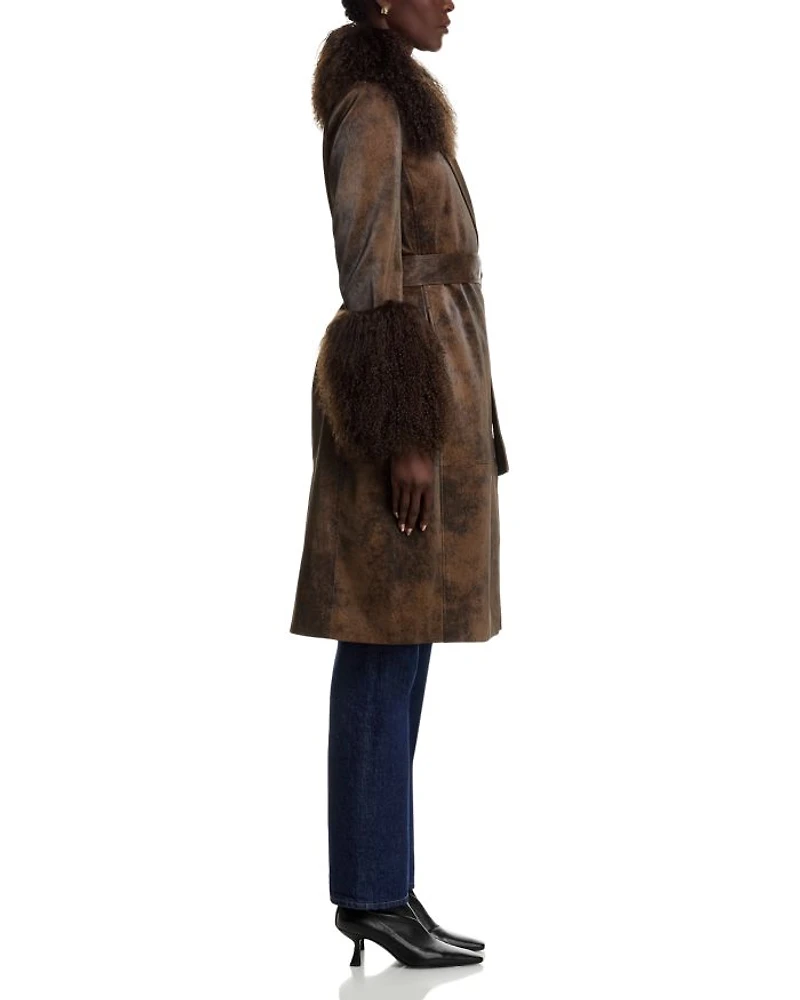 Viv Shearling Trim Coat