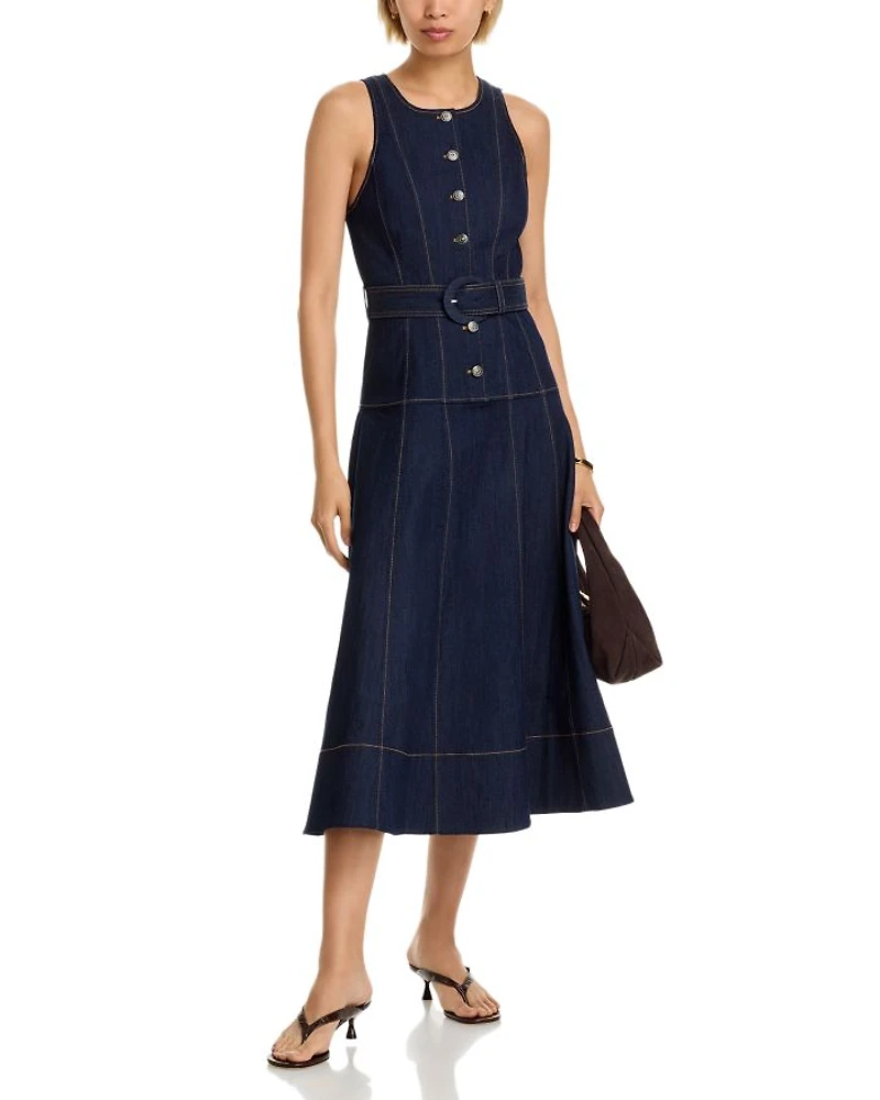 Margaret Sleeveless Denim Midi Dress
