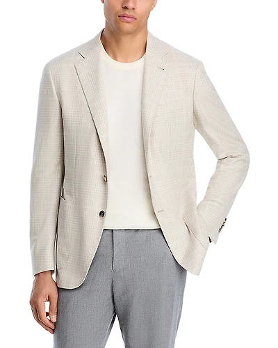 Canali Kei Tonal Plaid Unstructured Trim Fit Sport Coat