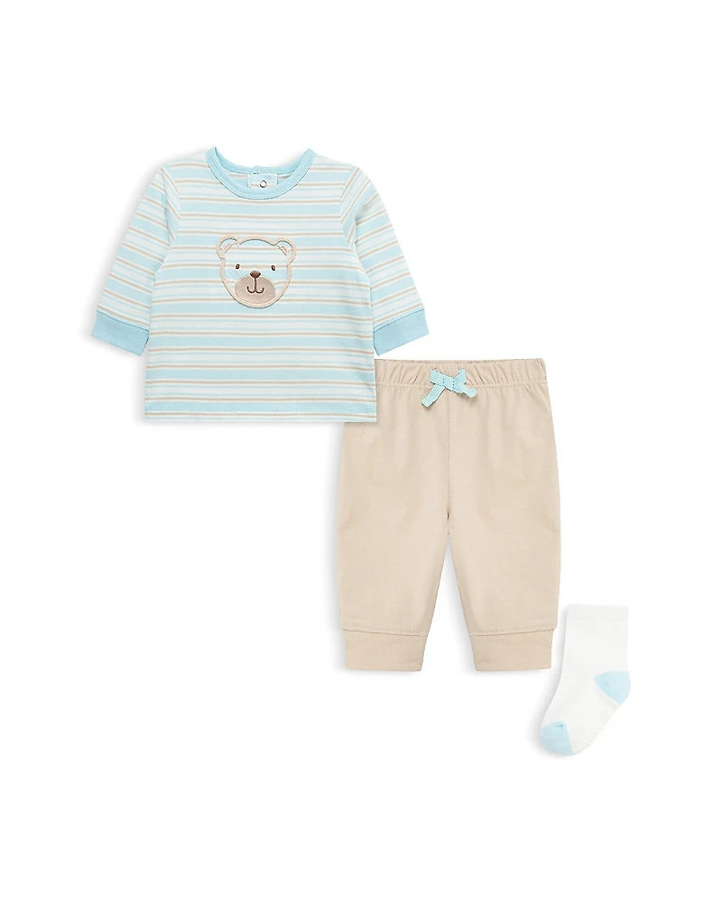 Little Me Boys' Three Piece Rope Bear Jogger Set - Baby