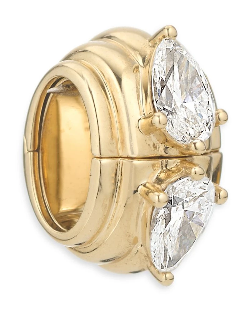 Groovy Lab Grown Diamond Hidden Message Big Bead in 14K Yellow Gold