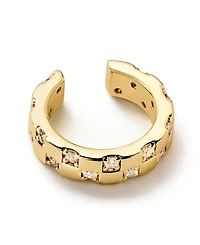 Brass and Cubic Zirconia Eden Ear Cuff Earrings