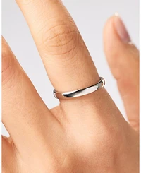 Solid White Gold Slim Eclipse Ring