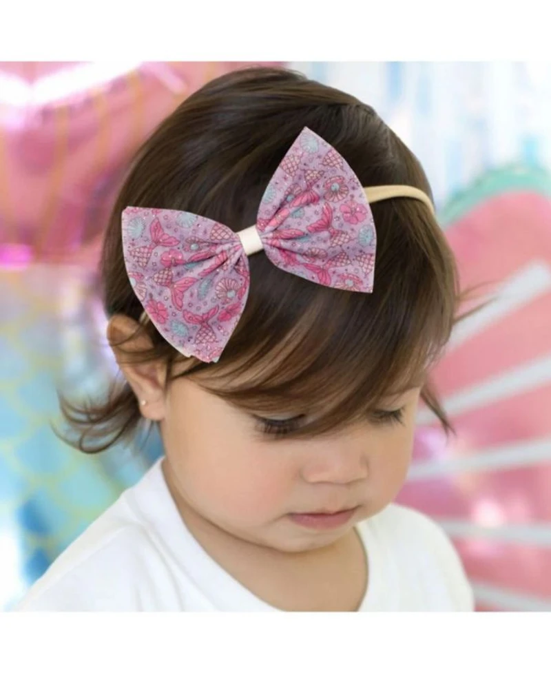 Girls' Mermaid Splash Tulle Bow Baby Headband - Baby
