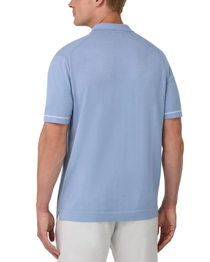 Cotton Crepe Knit Polo Shirt