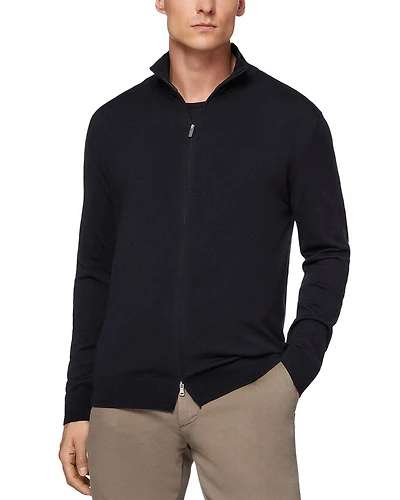 Merino Wool Zip Front Sweatshirt