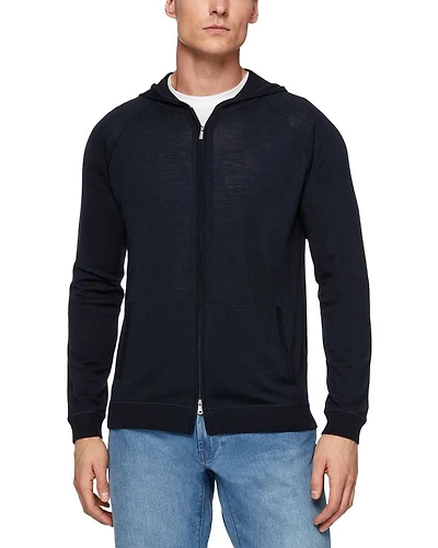 Merino Wool Zip Front Hoodie