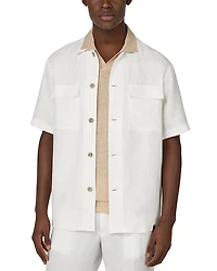 Boggi Milano Linen Button Front Overshirt