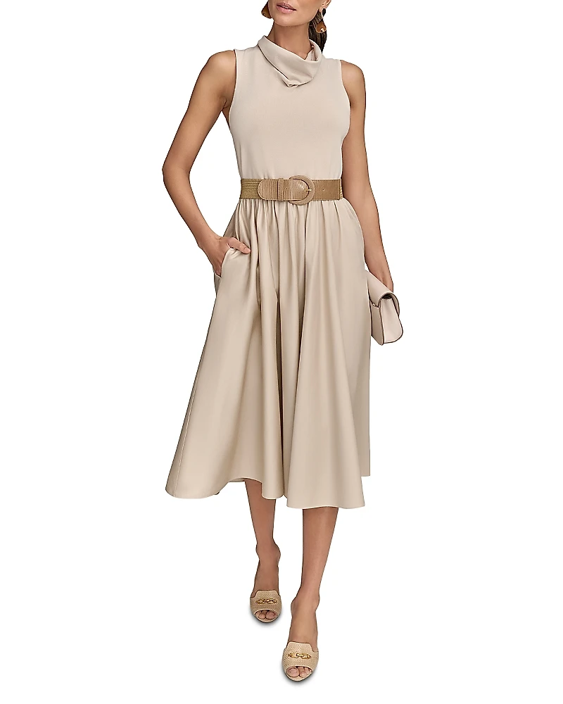 Donna Karan Belted Midi Dress