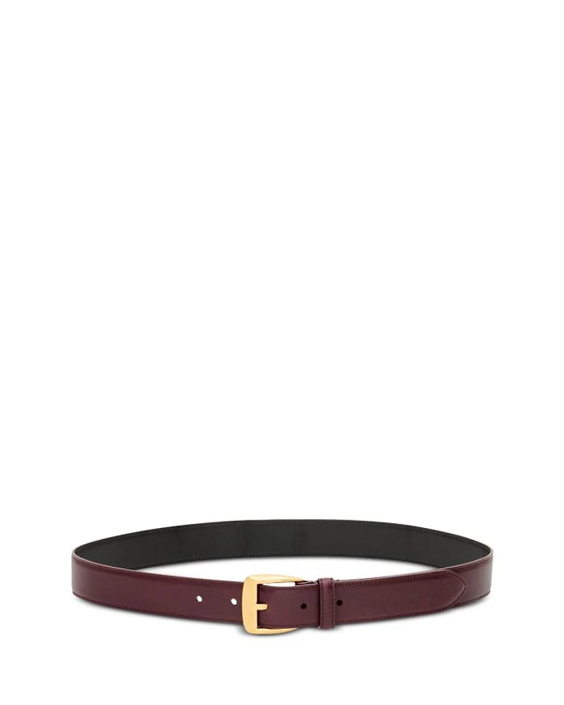Trapezoid Belt Grained Leather