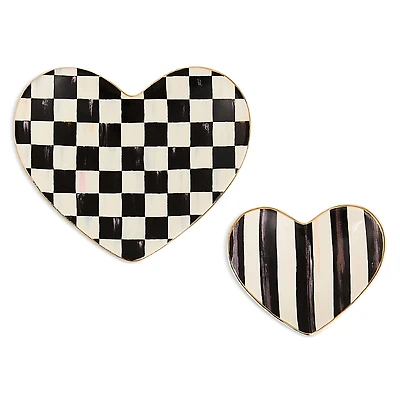MacKenzie-Childs Rosy Heart Trinket Dishes