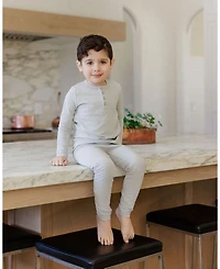 Unisex Heart and Star Button Pointelle Collection Lounge Set - Baby, Little Kid