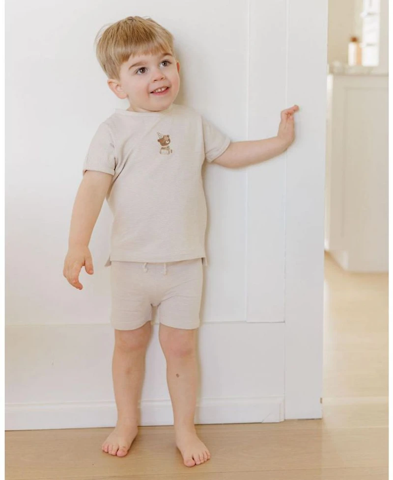 Boys' Organic Bear Collection French Terry Tee and Short Set - Baby, Little Kid