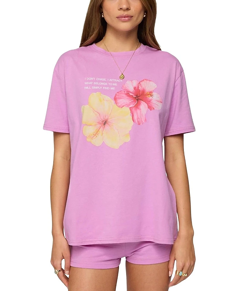 Edikted Fleur Hibiscus Graphic T-Shirt