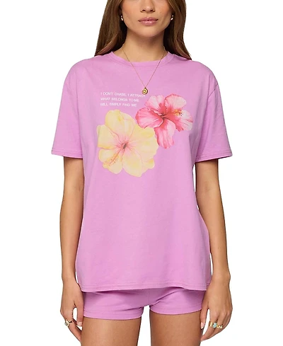 Edikted Fleur Hibiscus Graphic T-Shirt