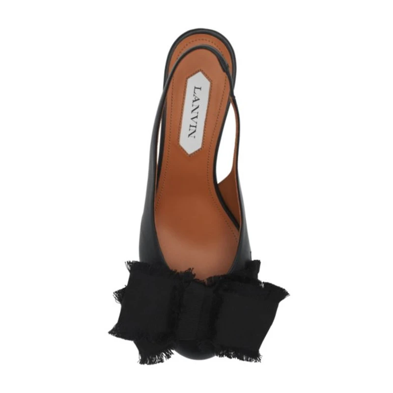 Women's Leather Heeled Slingback Ballerina