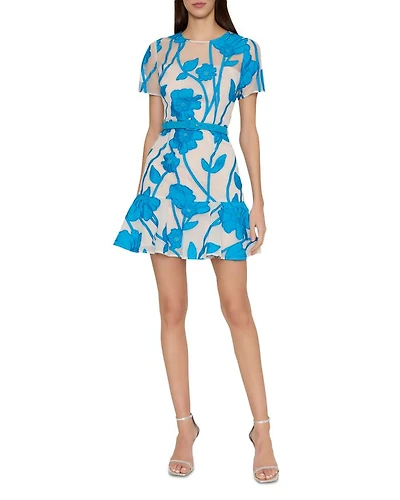 Rosie Floral Belted Flare Dress