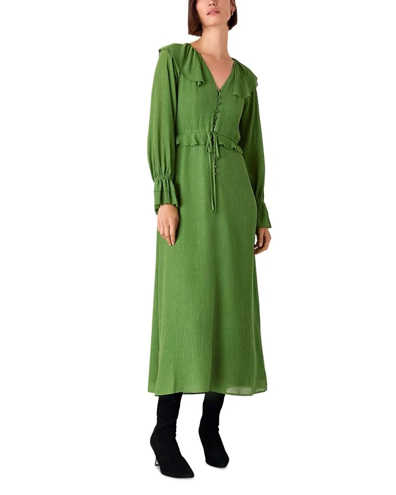 Frill Boho Midi Dress